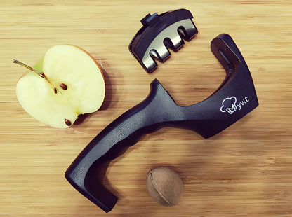 3-Stage Pro Knife Sharpener with Coarse and Fine Slots for Reshaping and Honing Blades