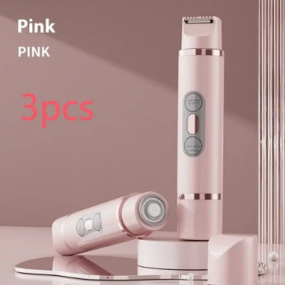Dual-Head Electric Razor: Painless Women's Epilator for Bikini, Underarm, Face & Body Hair Removal