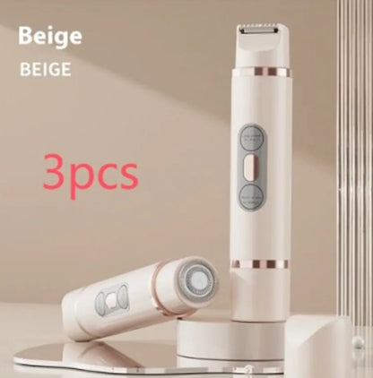 Dual-Head Electric Razor: Painless Women's Epilator for Bikini, Underarm, Face & Body Hair Removal