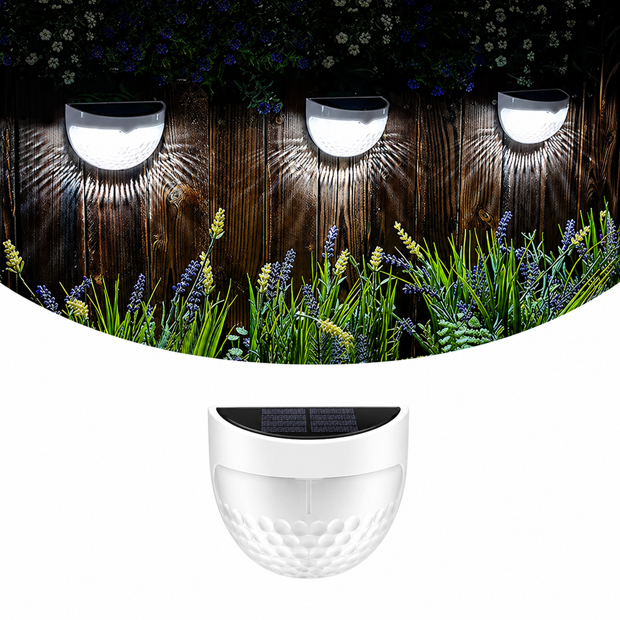 Solar-powered outdoor wall lamp with integrated LED technology providing 8-12 hours of continuous illumination from a single day's solar charge, featuring IP55 waterproof rating for year-round garden use