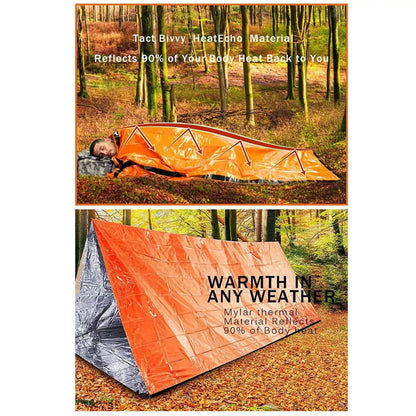 Reusable Emergency Sleeping Bag with thermal waterproof protection for survival situations