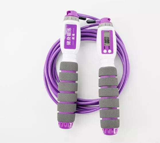 Electronic counting jump rope with adjustable length and color options for fitness training