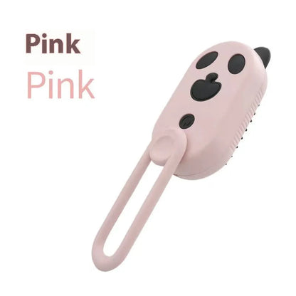 Green avocado-shaped pet grooming spray brush with comb for dogs and cats on a white background.