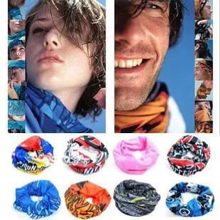 Polyester sports bandana for cycling and sun protection in various patterns