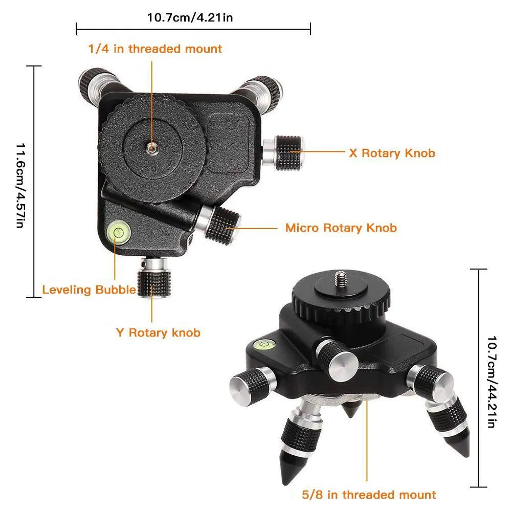 Black aluminium alloy YL-30 spirit level special base with 360-degree adjustment.