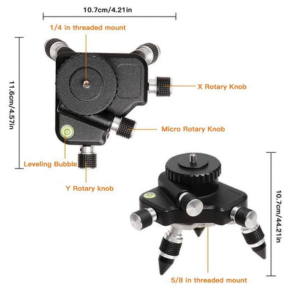 Black aluminium alloy YL-30 spirit level special base with 360-degree adjustment.