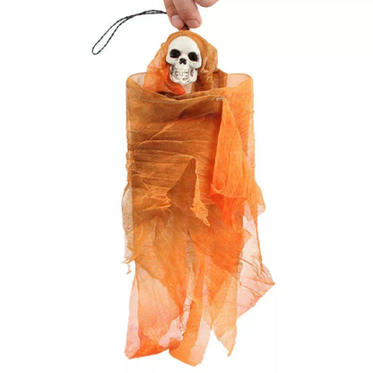 Little Hanging Ghost Haunted House Ornament Doll in purple, blue, gray, or orange