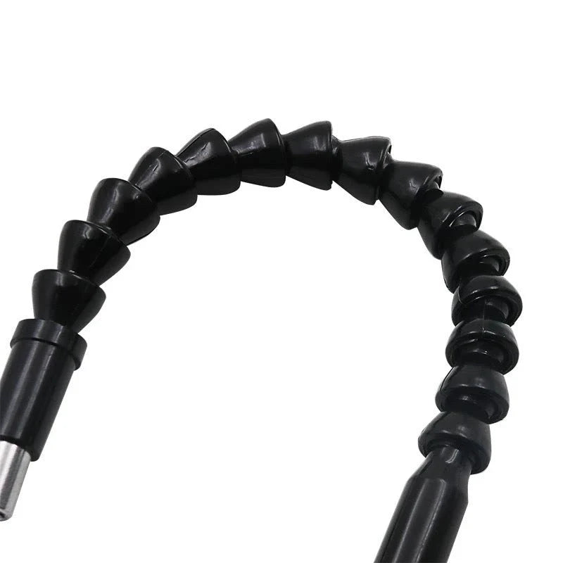 Flexible shaft drill bit in various lengths and colors for accessing tight spaces during DIY home improvement projects