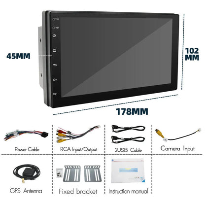 Black universal CarPlay MP5 player with 7-inch screen for GPS navigation and radio in vehicles