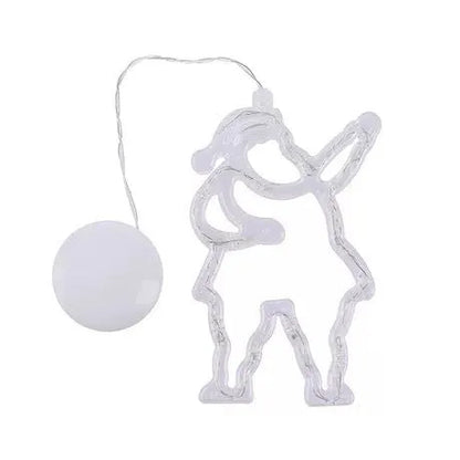 Battery-powered LED Christmas decorative light with suction cups in Santa Claus, elk, and snowman shapes
