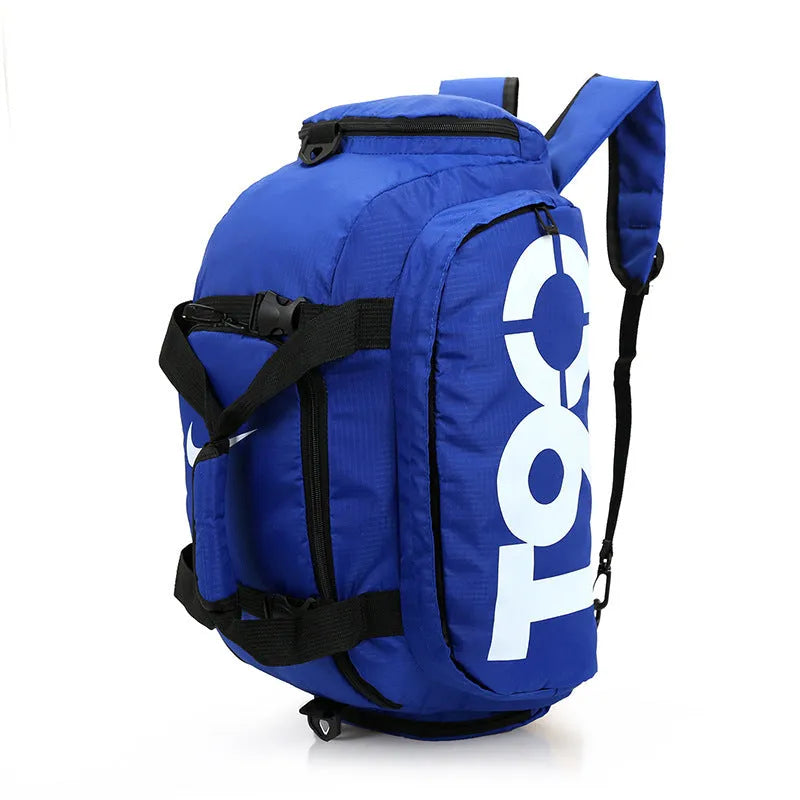 Fitness Bag Custom Female Sports Training Bag Male Travel Bag Double Back Shoulder Yoga Bag Oxford Cloth Square Vertical Section Three Shoulder Straps Soft Handle Neutral Print