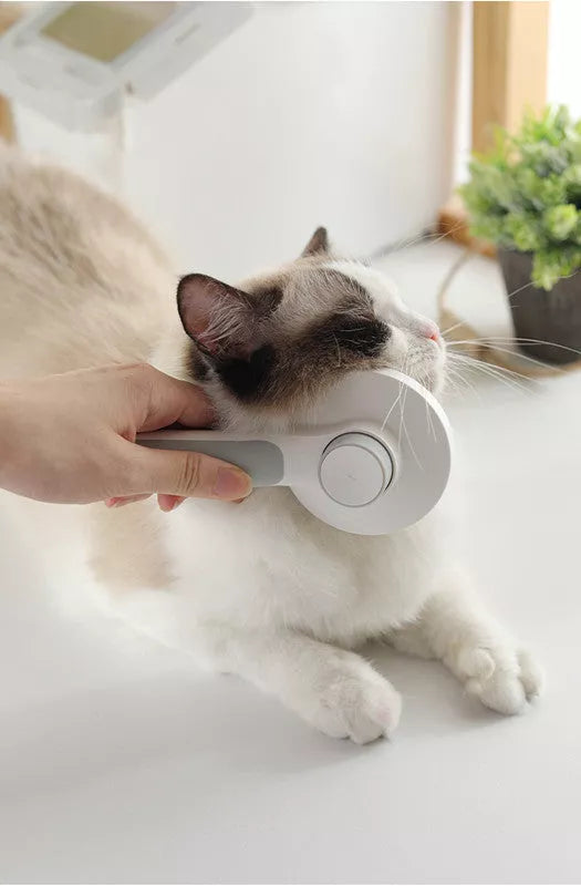 Round Handle Pet Passage Comb with stainless steel needles and self-cleaning feature