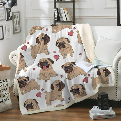 Winter double-layer thick blanket with puppy series design measuring 150x200cm