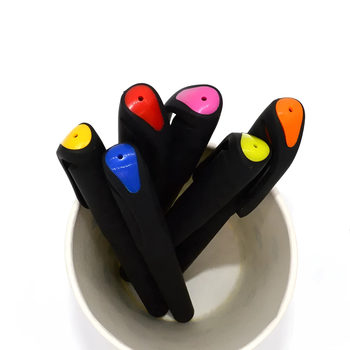 10 plastic gel pens with black refills in various colours, 14cm advertising gift stationery