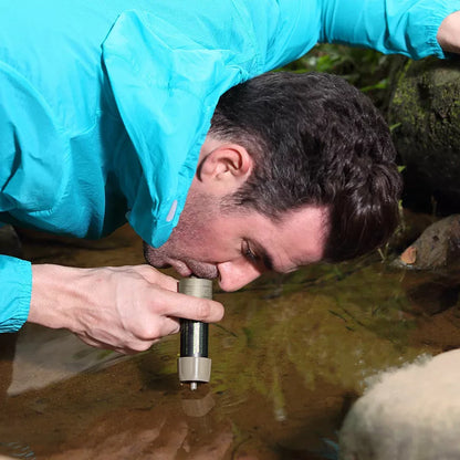 Outdoor water purifier straw with medical-grade filtration for safe drinking water