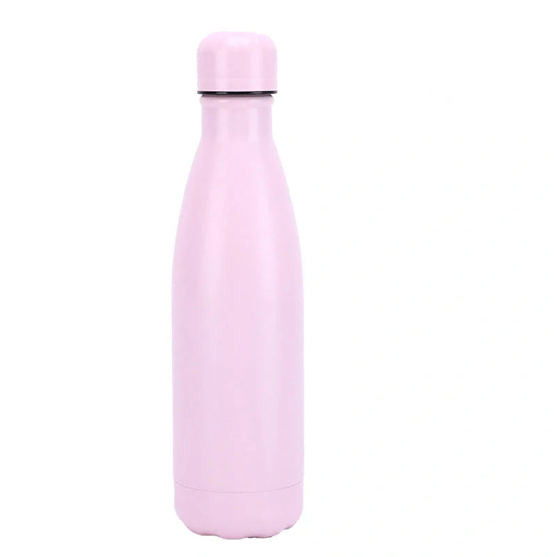 Stainless steel vacuum insulated water bottle with rubber painted surface in various colors