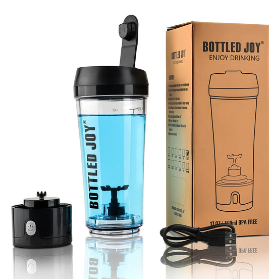 USB electric protein shaker bottle with automatic mixing technology and waterproof design