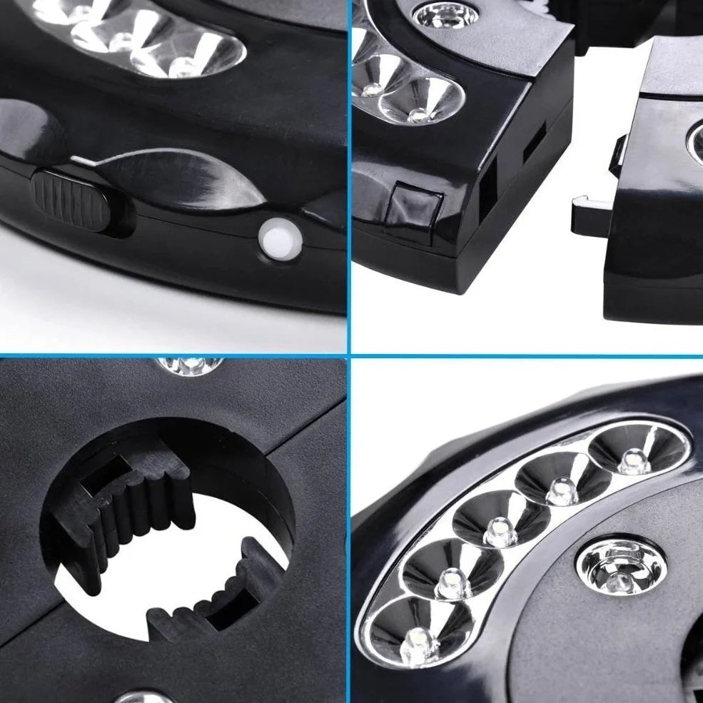 Detachable umbrella camping light with Roman illumination pattern and magnetic mounting system