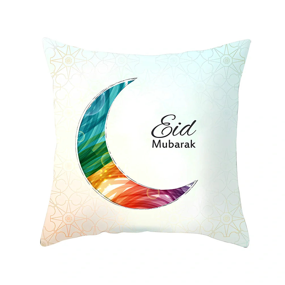 Single-sided digital printed peach skin pillowcase measuring 44cm for Ramadan Eid decor