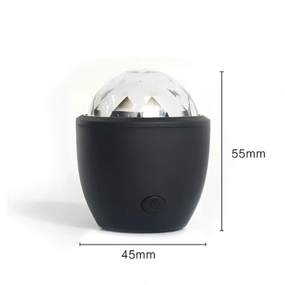 Mini USB voice activated crystal magic ball LED disco projector with 3 colour lights