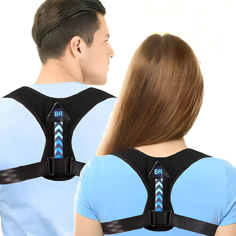 Black breathable sponge back posture support belt with 25cm bar for running and cycling, sizes S-XL fitting 60-110cm waists