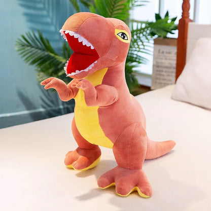Blue plush dinosaur toy measuring 60cm tall with short plush fabric and PP cotton filling