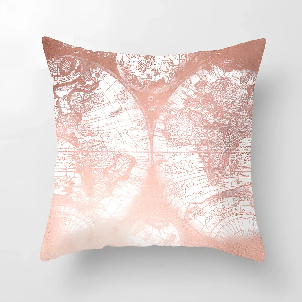 45x45cm pink sofa cushion cover with peach skin fabric texture