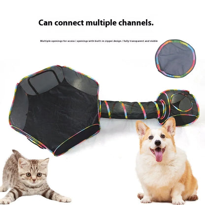 Foldable mesh cat playpen cage in hexagonal, tent, tee, long straight and square design styles