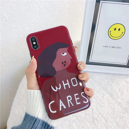 Stylish phone case with a vibrant illustration of a carefree brown-skinned girl, featuring a whimsical design inspired by Japanese and Korean style.