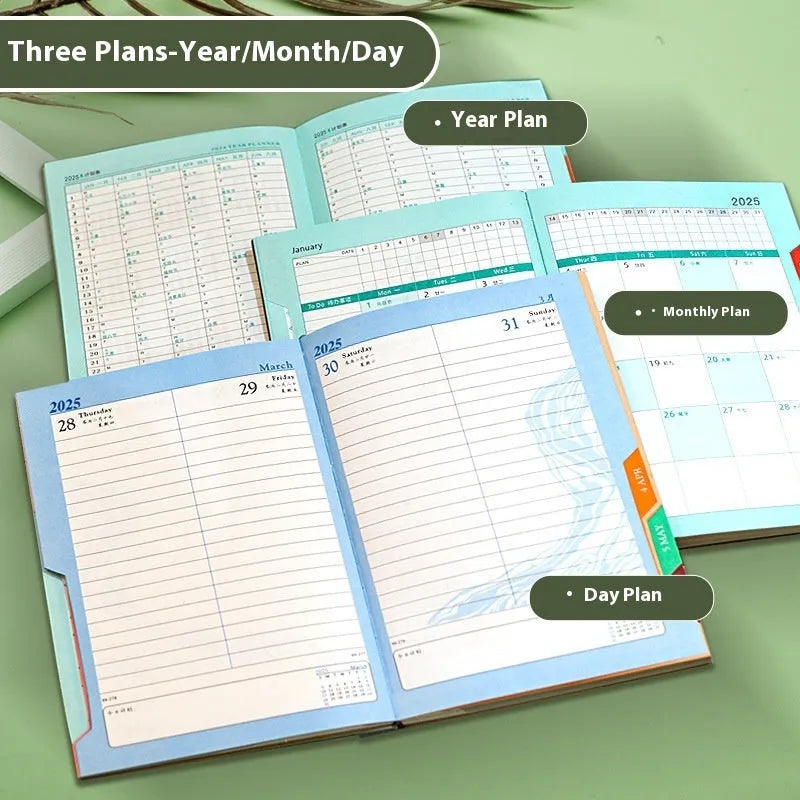 A5 striped PU leather notepad with 204 sheets of thickened paper in eight colour options