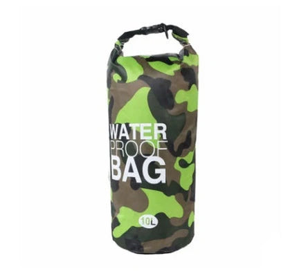 Camouflage waterproof bucket bag in various sizes for outdoor activities