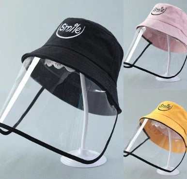 Kids Anti-spitting Protective Hat with transparent PVC shield for clear visibility and protection