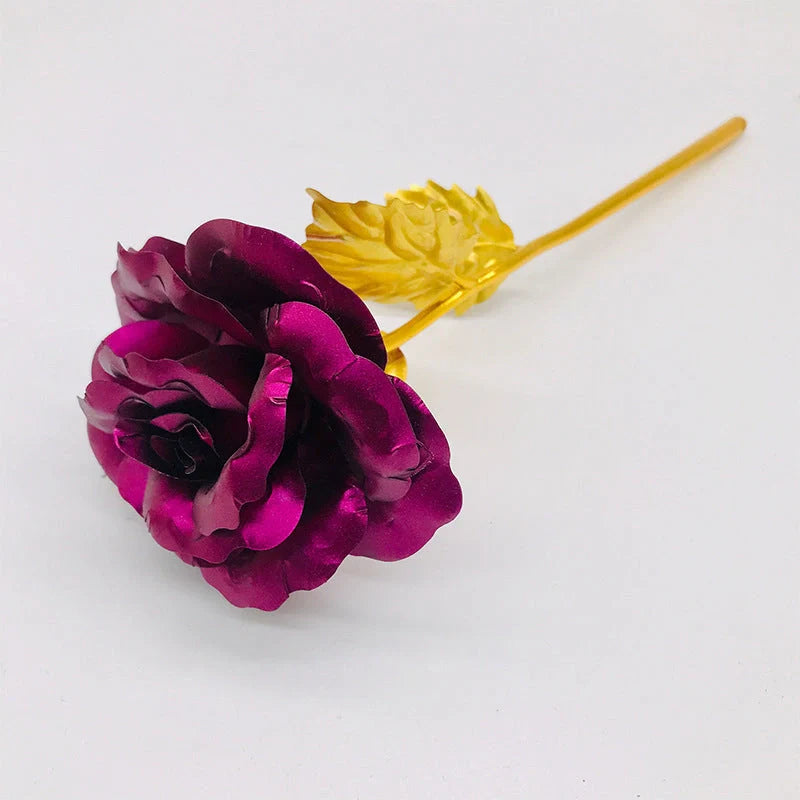Handmade 24K gold rose flower set in elegant gift box