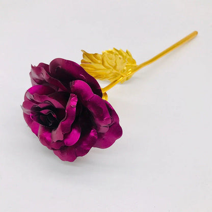Handmade 24K gold rose flower set in elegant gift box