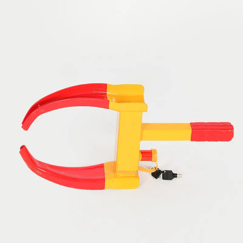 Steel horn wheel lock car tire lock with 8-hole and 9-hole adjustment and lock cylinder