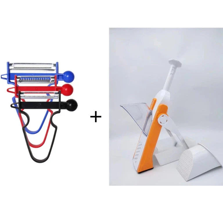 Multifunctional Vegetable Slicer and Chopper with Stainless Steel Blades and ABS Plastic Construction