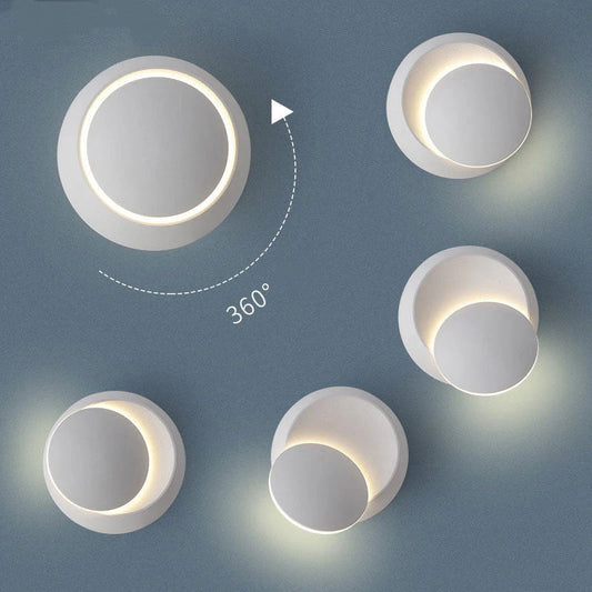 Stylish and modern moon-shaped bedside lamp with multiple lighting modes and durable iron construction
