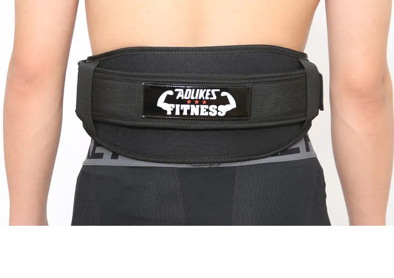 Fitness weightlifting waistband made from nylon material available in black, red, and yellow colours