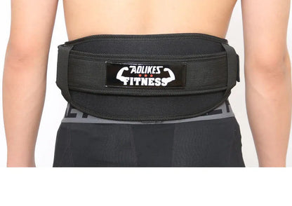 Fitness weightlifting waistband made from nylon material available in black, red, and yellow colours