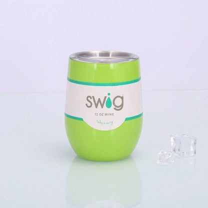 Swig Eggshell Cup - 12oz Stainless Steel Insulated Wine Tumbler with Variety of Color Options