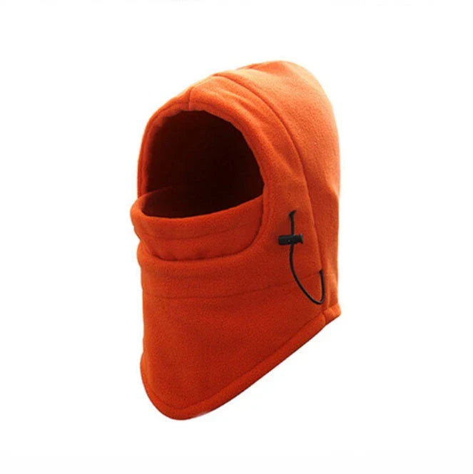 A versatile windproof ski hat with an integrated face mask and neck gaiter, providing complete protection from the elements during outdoor activities.