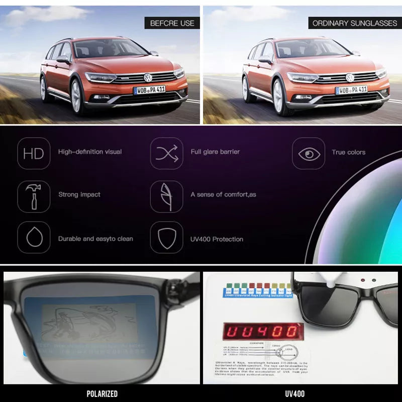 Frame Outdoor UV400 Polarized Sports Sunglasses in orange, designed for square face shapes