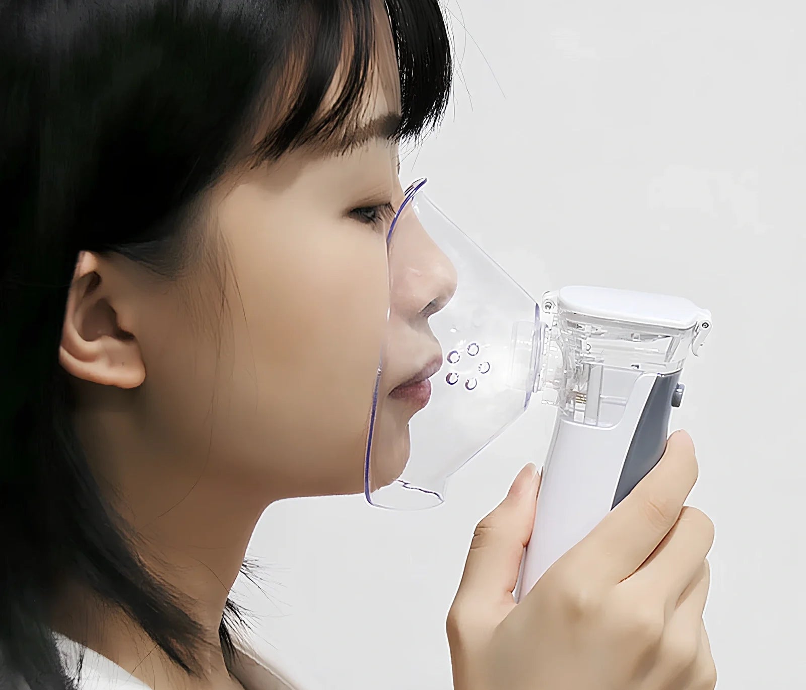 BOXYM-N2 handheld medical nebuliser measuring 50x48x130mm with ABS construction for respiratory treatment