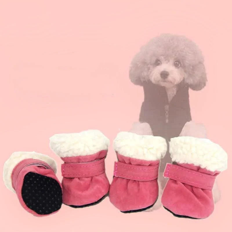 Waterproof winter dog boots with anti-slip soles for small breeds