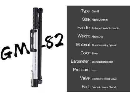 High-pressure bicycle pump with ergonomic handle and anti-skid base for stable, efficient tire inflation