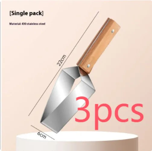 430 stainless steel watermelon slicer with triangle cutting blade and protective cover.