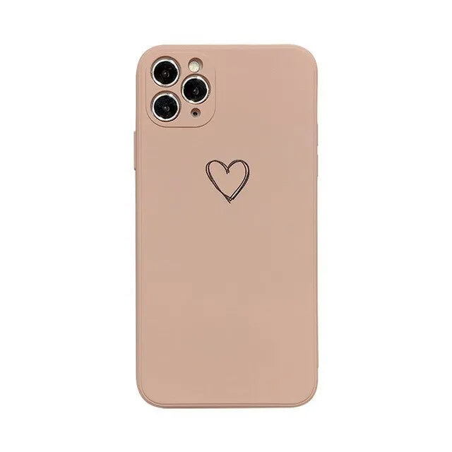 Silicone iPhone case in solid colours like black, green, pink, and white, showing TPU material and slim back cover design