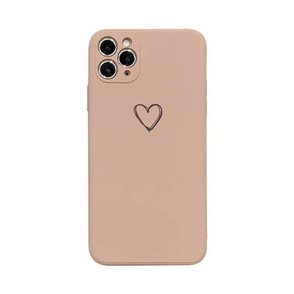 Silicone iPhone case in solid colours like black, green, pink, and white, showing TPU material and slim back cover design