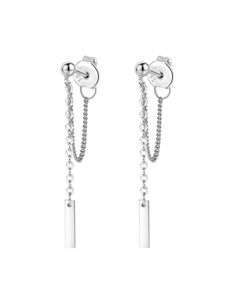 Elegant women's tassel stud earrings in silver, gold, and 925 silver options