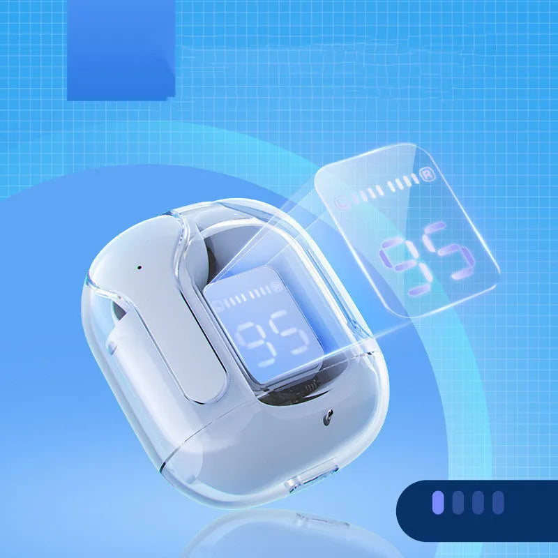 LED power digital display mini wireless Bluetooth headset in five colours with silicone case